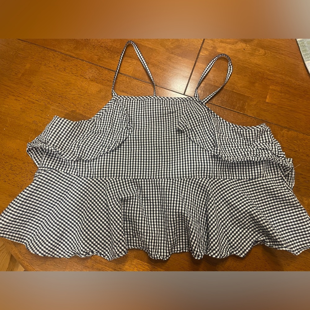 Revolve L’academie from Revolve black/white gingham cropped top size XL